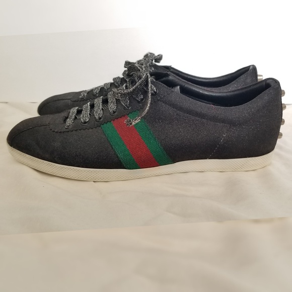 GUCCI Bambi Web Metallic Sneakers Size 10 US - Picture 3 of 8